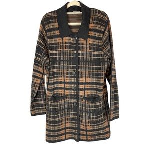 Pendleton Merino Plaid wool long line cardigan sweater